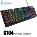 104 Keys Mechanical Feel Keyboard Wired Gaming Keyboard for Laptop PC Ergonomics RGB Backlit 61Key Cyan Axis Keycaps Keyboard