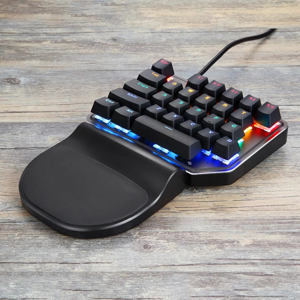 Motospeed K27 Gaming Mechanical Keyboard 27 Keys Wired LED Backlight Single Handed Numpad Computer Keypad Red Switch For Laptop