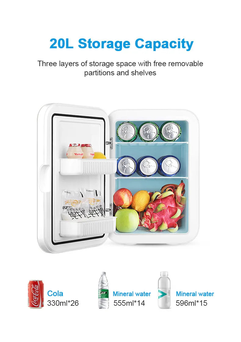 12V/220V Mini Fridge Refrigerator Beauty Cooler Warmer Refrigerators Constant Temperature Skincare Preservation for HOME CAR