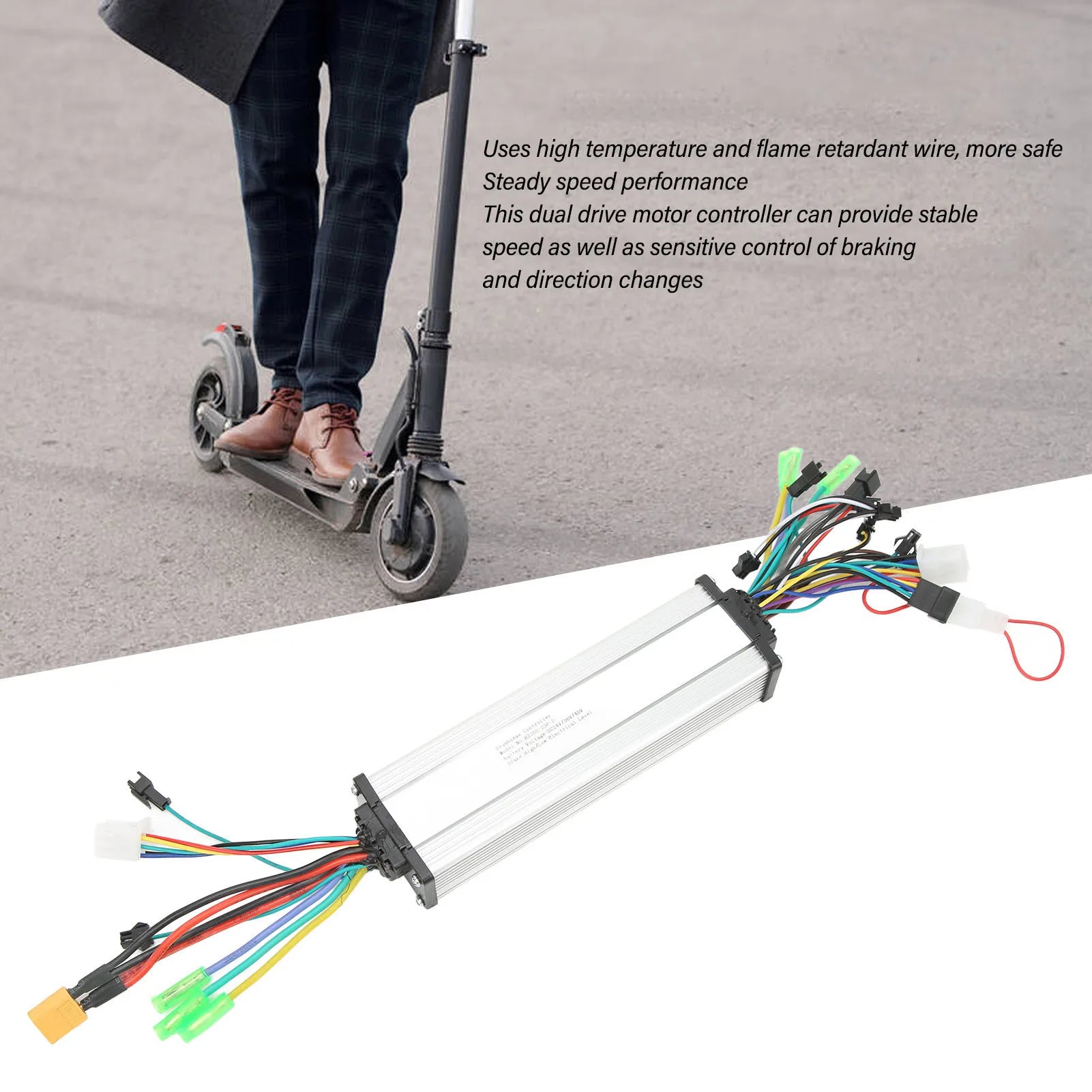 24V/36V/48V 350W Electric Scooter Motor Dual Drive Controller with Waterproof Display Panel Speed Dual Drive Controller Kit