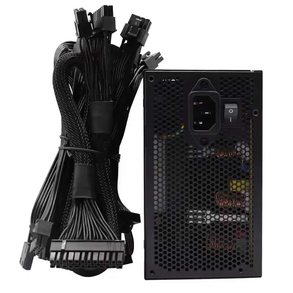 1000W RGB Dual CPU PC PSU PC Power Supply For Computer Gaming PFC Silent Fan ATX Support 3070/3080/3090 GPU Card Full Modular