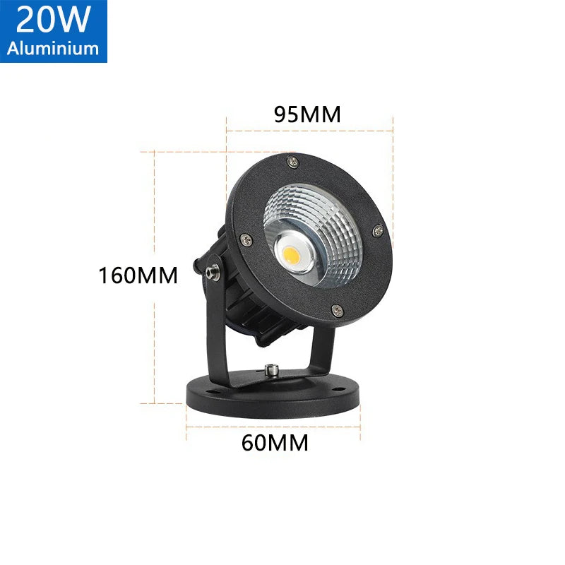 LED Garden Lawn Lamp 5W 10W 15W Outdoor Waterprof IP65 220V110V12V24V Landscape Spike Bulb Garden Path COB Lawn Spotlights