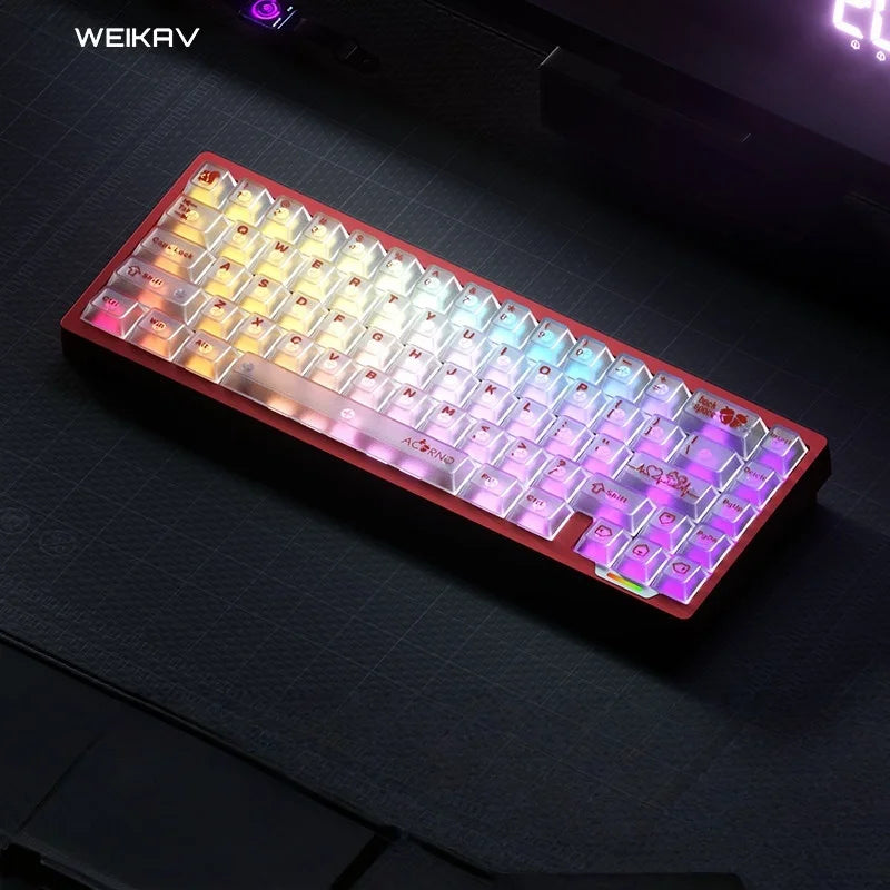 WEIKAV lucky65 V3 Gaming Keyboard Wireless Aluminum Alloy RGB Tri-mode Bluetooth Mechanical Keyboard CNC Gasket Quick Release