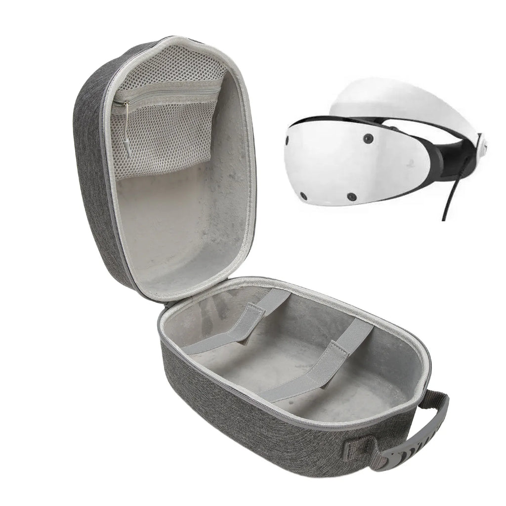 Portable VR Headset Travel Case EVA Gray Anti Fall Portable VR Carrying Case for PS VR2 Headset with Lens Protector Cover Case