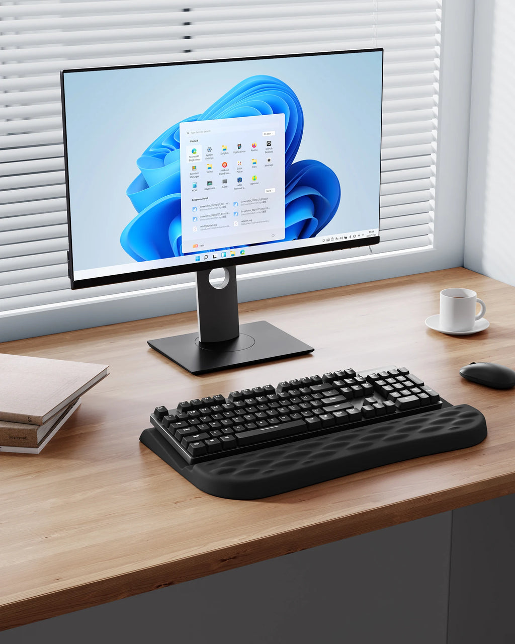 Computer Keyboard Wrist Rest for Desktop, 2 Angle Adjustment Ergonomic Keyboard Riser Holder Stand with Wrist Support for Office