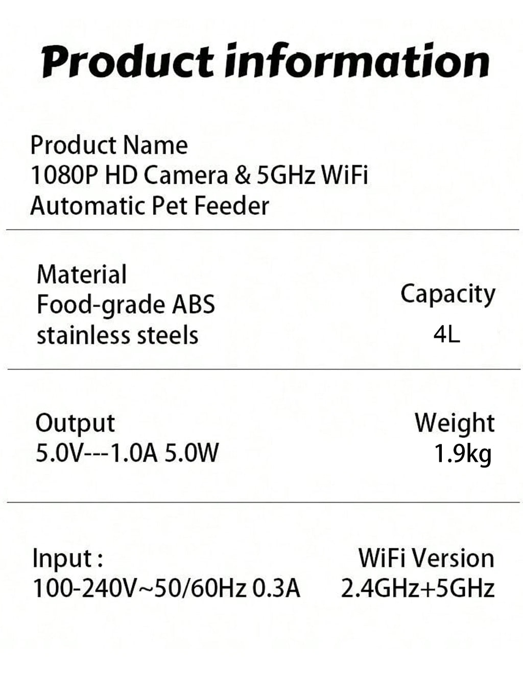 Automatic Dog Feeders with Camera 1080P HD 5G WiFi Pet Feeder Tuya APP Control Automatic Cat Dog Food Dispenser Furpipi