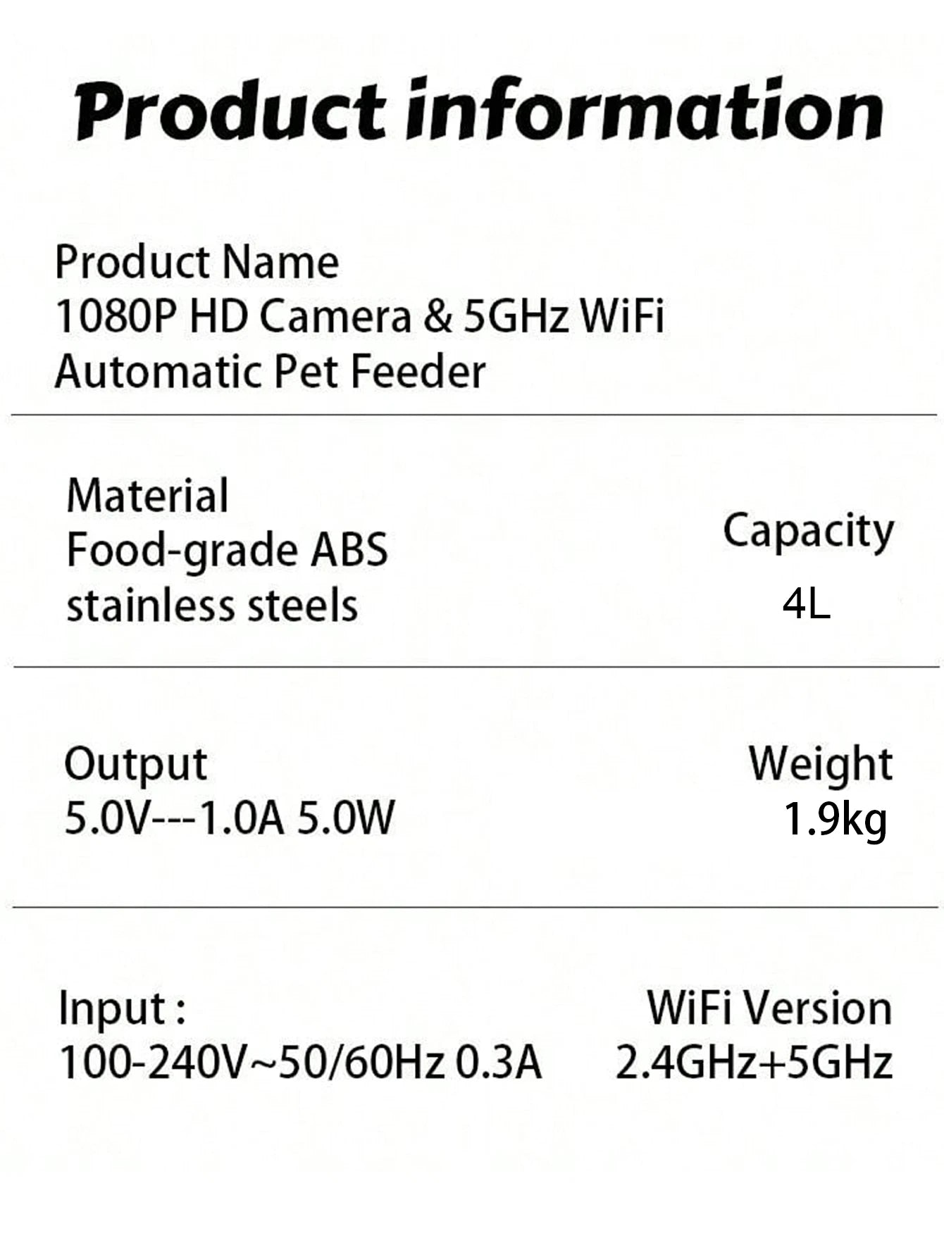 Automatic Dog Feeders with Camera 1080P HD 5G WiFi Pet Feeder Tuya APP Control Automatic Cat Dog Food Dispenser Furpipi