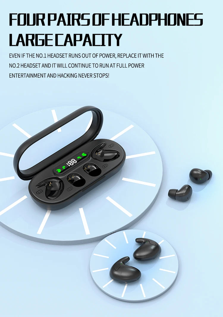 Pro Gaming Earbuds with ANC Ultra Long Battery Life Noise Cancelling for Sleep
