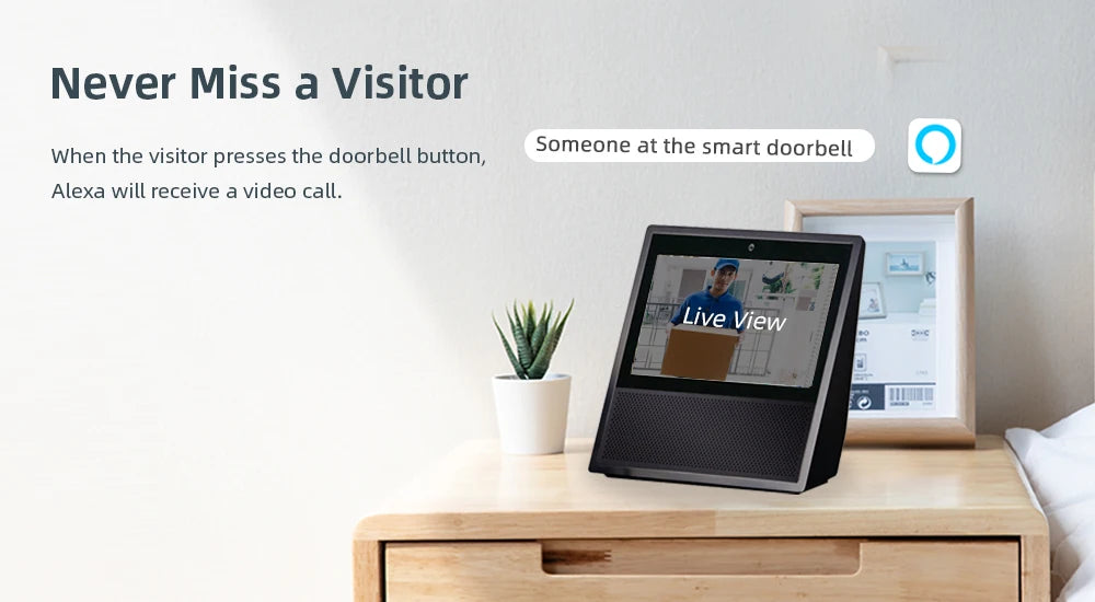 Tuya Video Doorbell WiFi Wireless Door Bell DC AC Battery Powered 1080P 2MP Waterproof with Alexa Door bell Camerar Smart Home
