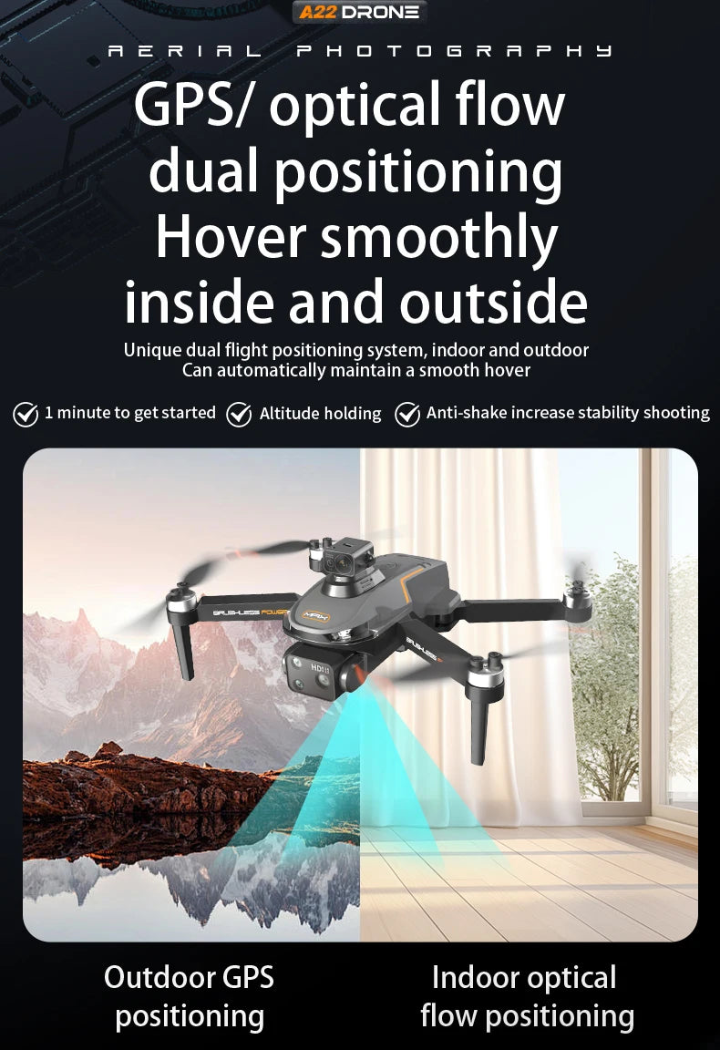 2024 NewS155 Drone With 8K Camera A22 360° Laser Obstacle Avoidance 5G Digital Image Transmission PTZ Anti-Shake EIS Camera FPV