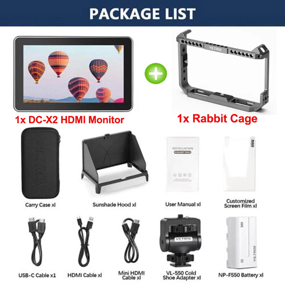 Viltrox DC-X2 DC-X3 Portable Monitor 6 Inch 2000 Nits 4K Touch Screen Profissional Photographic HD FHD Camera Monitor for Video
