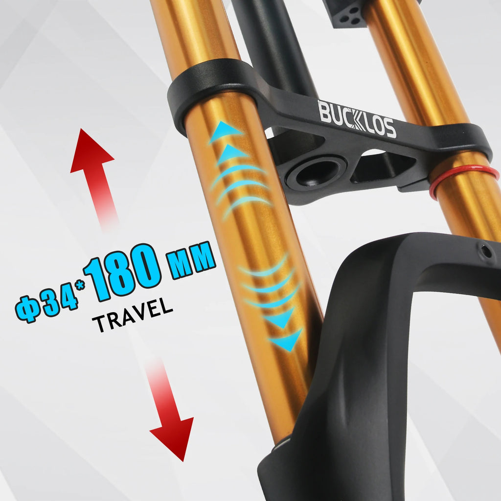 BUCKLOS 26*4.0 Snow Bike Fork Air Suspension Bicycle Fat Fork 4.0 Tire 9*135mm Mountain Bike Forks Beach E-Bike Forks