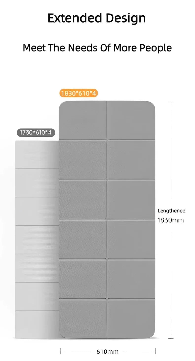 Ecological, Tpe, folding yoga mat, for travel, physical exercise, double-sided, anti-slip, Pilates and floor exercise