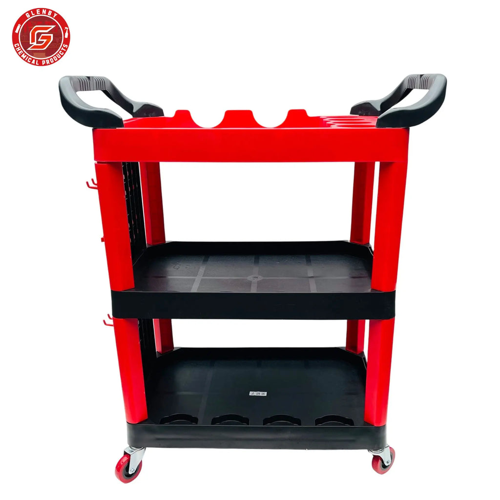 Car Wash Shop Car Beauty Tool Car Special Multi-function Plastic Three Layers Mobile Storage Trolley Shelf Toolbox