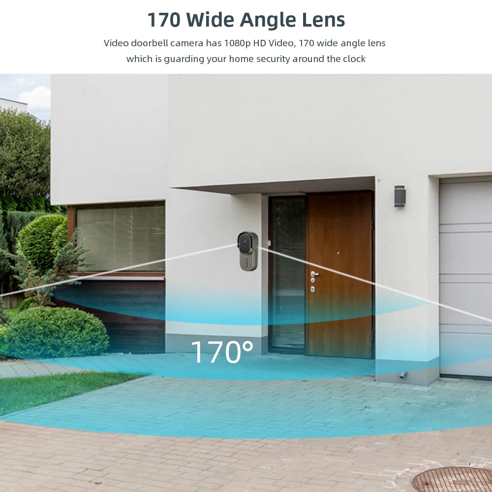 Tuya Video Doorbell WiFi Wireless Door Bell DC AC Battery Powered 1080P 2MP Waterproof with Alexa Door bell Camerar Smart Home