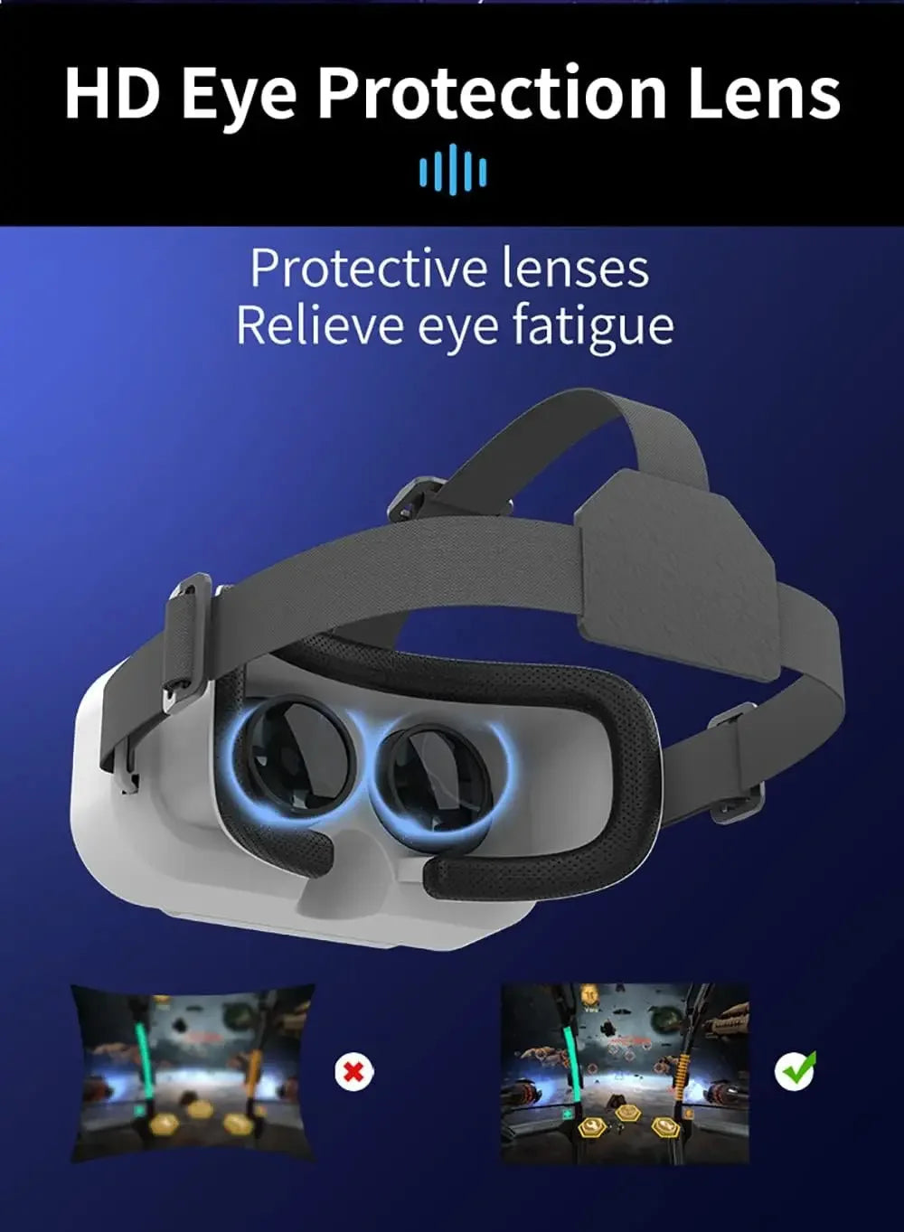 VR Headset Compatible with  Phone Within 4.7-7.2inch Display Screen- Universal Virtual Reality Goggles-  New 3D Glasses