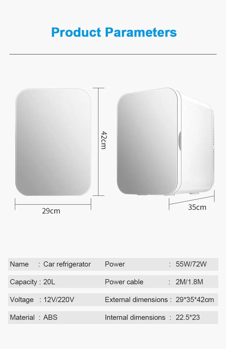 12V/220V Mini Fridge Refrigerator Beauty Cooler Warmer Refrigerators Constant Temperature Skincare Preservation for HOME CAR