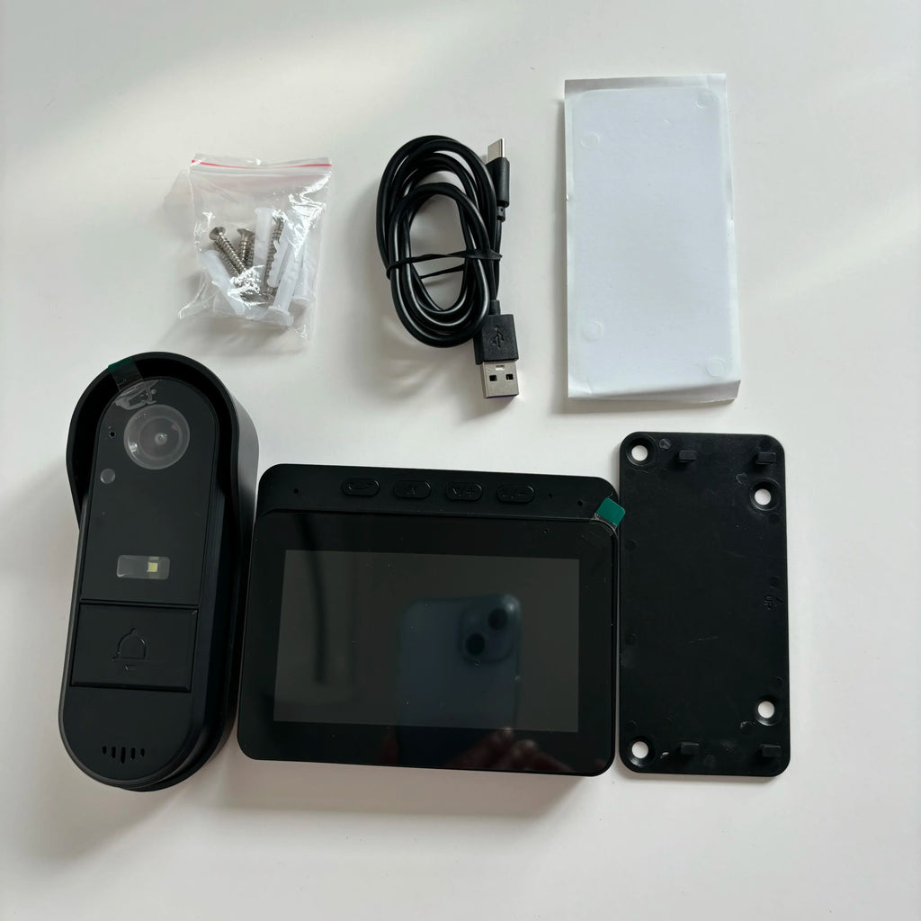 Wireless Intercom Doorbell Night Vision HD 4.3in LPS Screen Video Doorbell Camera Smart Home Security Visual Doorbell