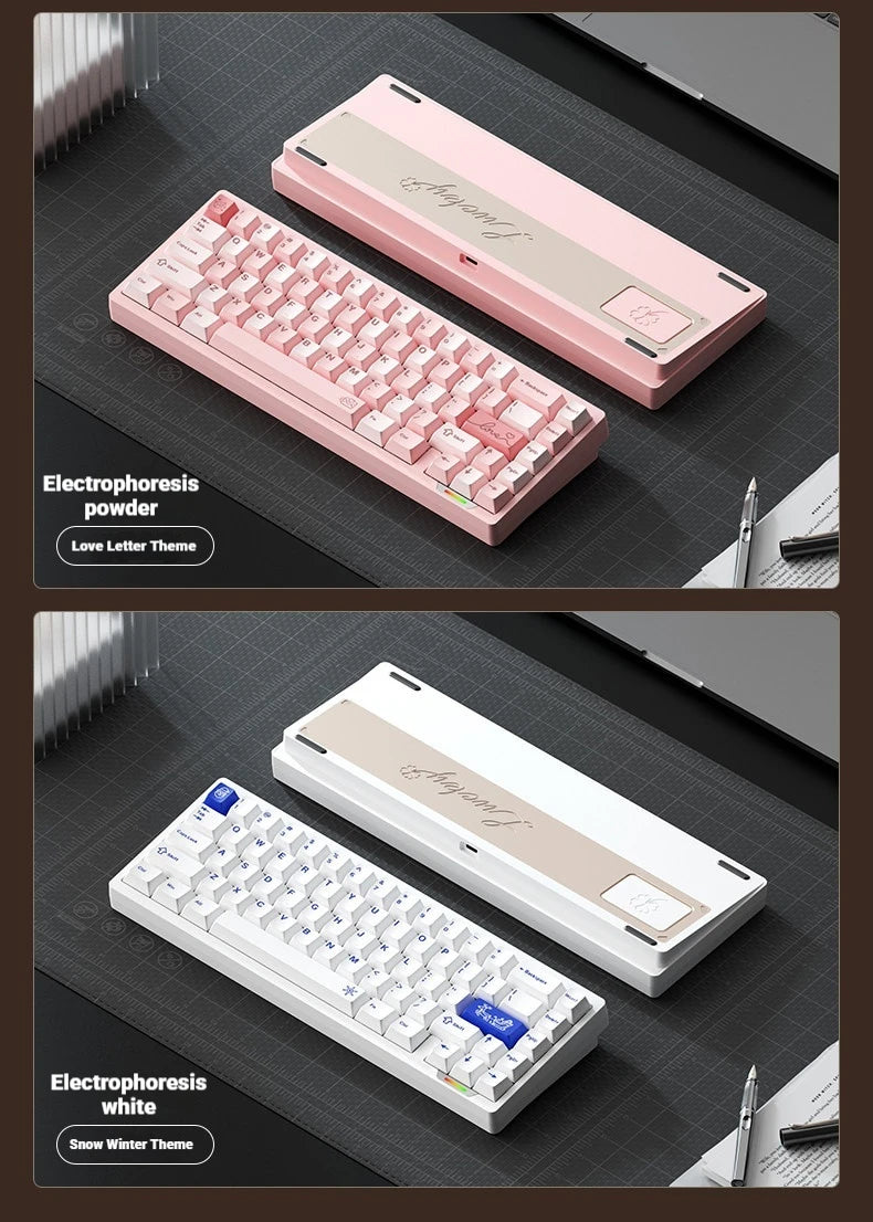 WEIKAV lucky65 V3 Gaming Keyboard Wireless Aluminum Alloy RGB Tri-mode Bluetooth Mechanical Keyboard CNC Gasket Quick Release