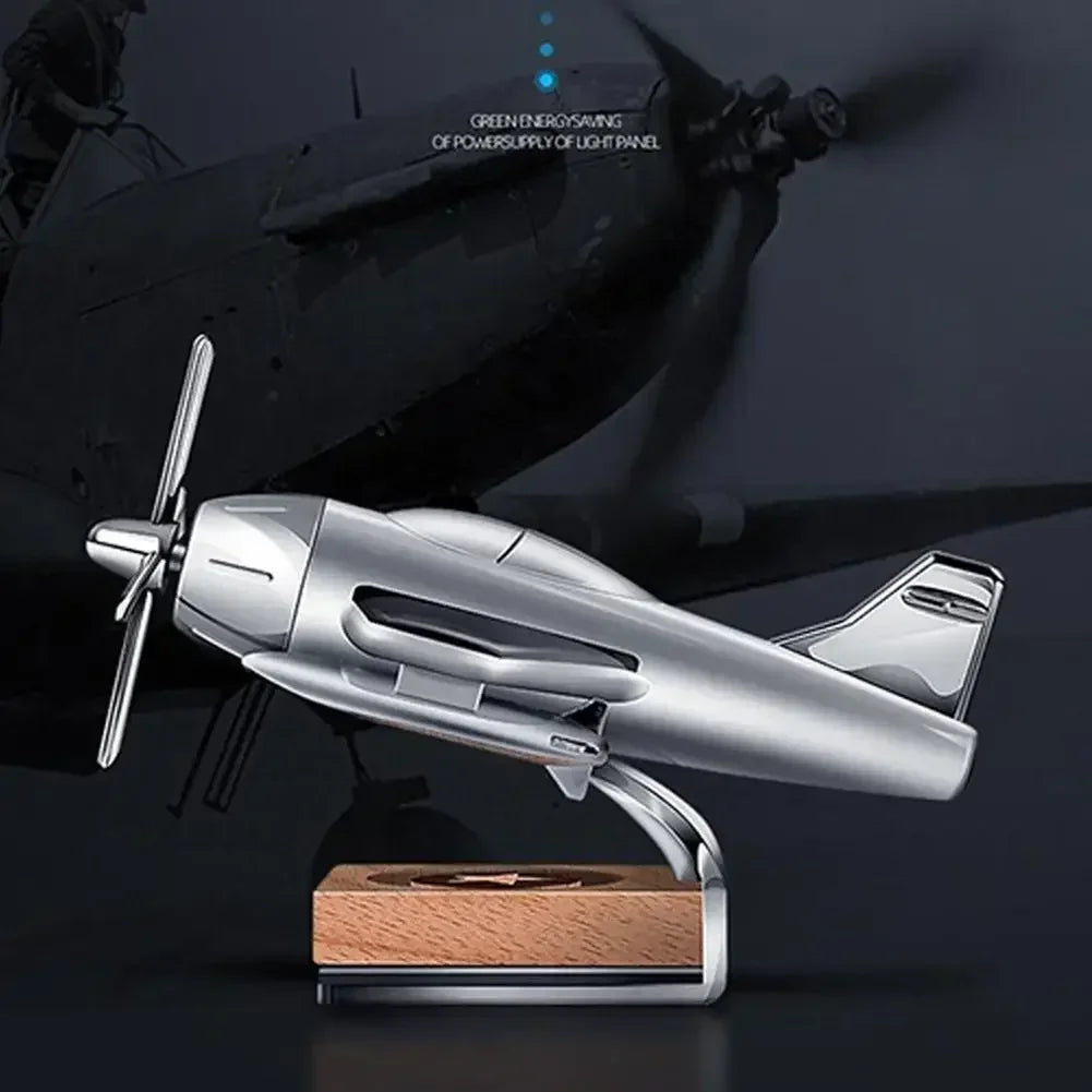 Car Essential Oil Diffuser Solar Airplane Air Freshener Wooden Base Fragrance Aromatherapy Diffuser Ornaments Auto Accessories
