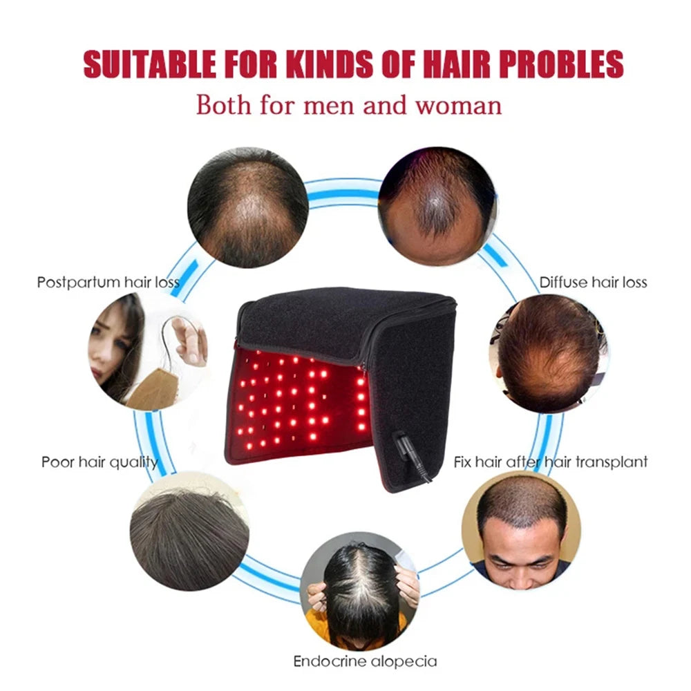 Red Light And Infrared Light Hair Growth Cap Led Red Light Treatment For Hair Loss - Promotes Rapid Hair Regrowth
