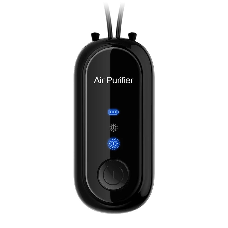 Air Purifier Negative Ion Generator Mini Hanging Neck Air Purifier Portable Air Freshener for Car Home Smoke PM2.5 Virus Remover