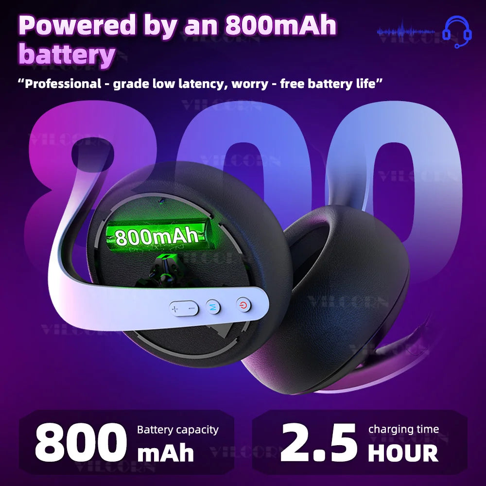 2025 Wireless Gaming Headset with Microphone For PS5 PS4 Switch Mobile PC E-sports noise-canceling Headphones 7.1Surround Sound