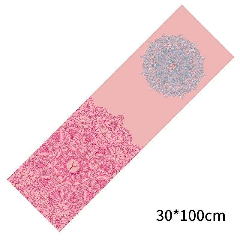 30*100cm Printed Yoga Towel Portable Double Layer Non-Slip Mat Protection Yoga Exercise Pad Quick Drying Pilates Towel Blanket