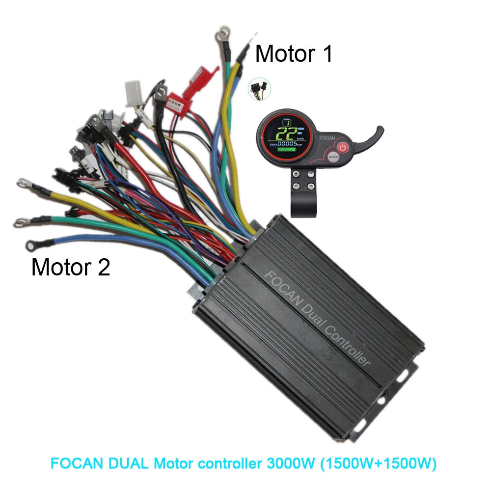48V 60V 3000W Dual Drive Motor Controller Double Two 2 pcs brushless speed driver For E Bike Scooter 36V 48V 60V 72V