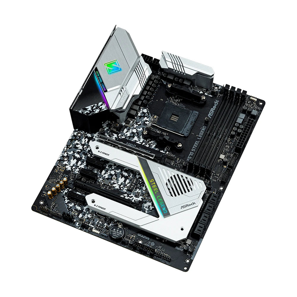 ASRock X570 STEEL LEGEND Motherboard Support 5500 5600 5600X 5700X 5700x3D 5800x3D CPU 4xDDR4 128GB AMD AM4 HDMI ATX Mainboard
