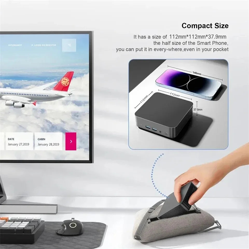 2026 Brand New Portable Mini PC Computer Intel Core i7-4510U 16GB RAM 512GB USB 3.0 SSD WiFi6 BT5.2 Mini PC Desktop Computer