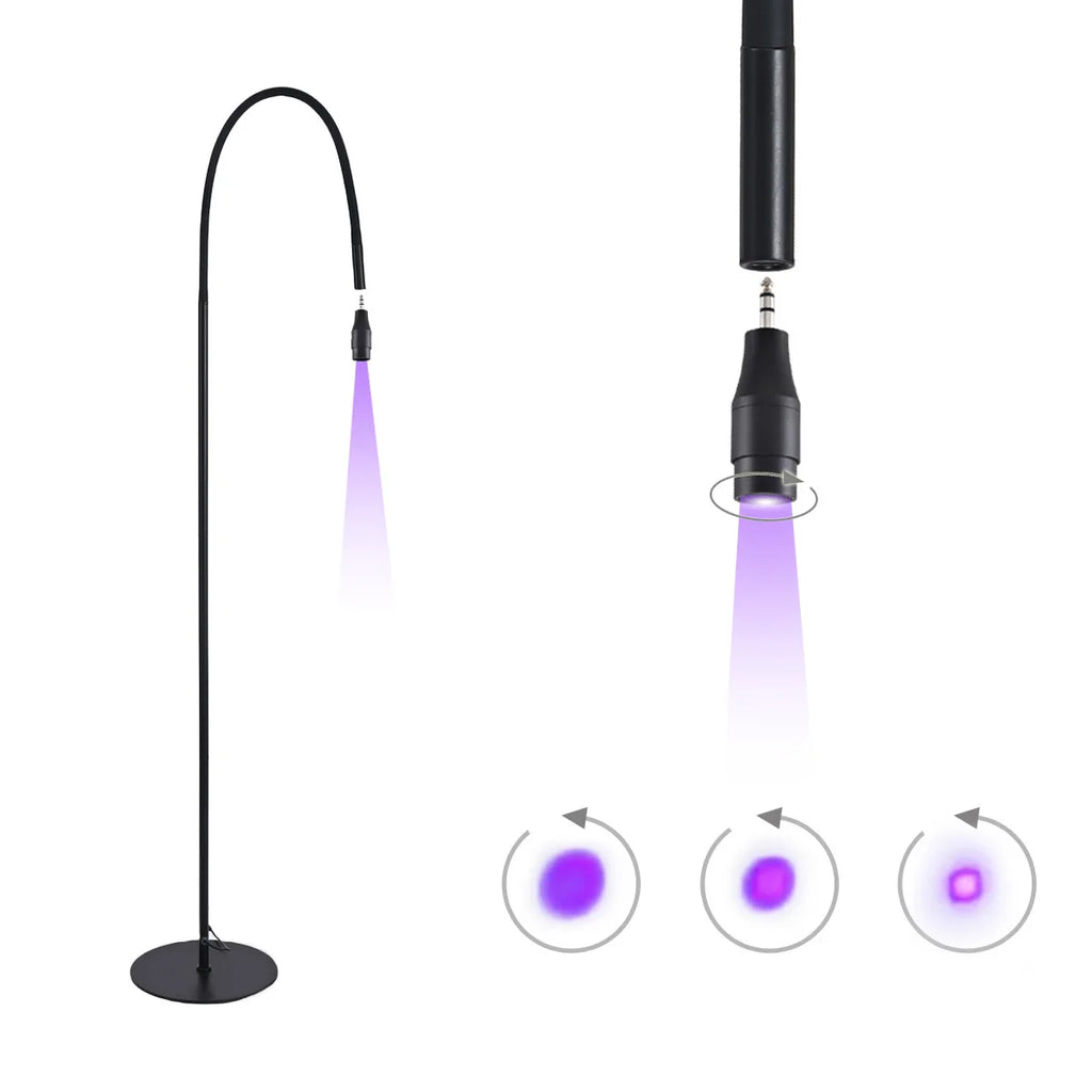 5W/10W UVLED Curing Lamp With Foot Switch Adjustable Focus Floor Lamp Grafting Eyelash Glue Fast Drying Purple Light Beauty Tool