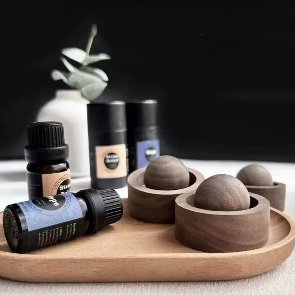 Wooden Essential Oil Diffusers - Spherical Design Natural Fragrance Dispersion Bedroom Decor Diffuser for Room Bedroom Fragrance