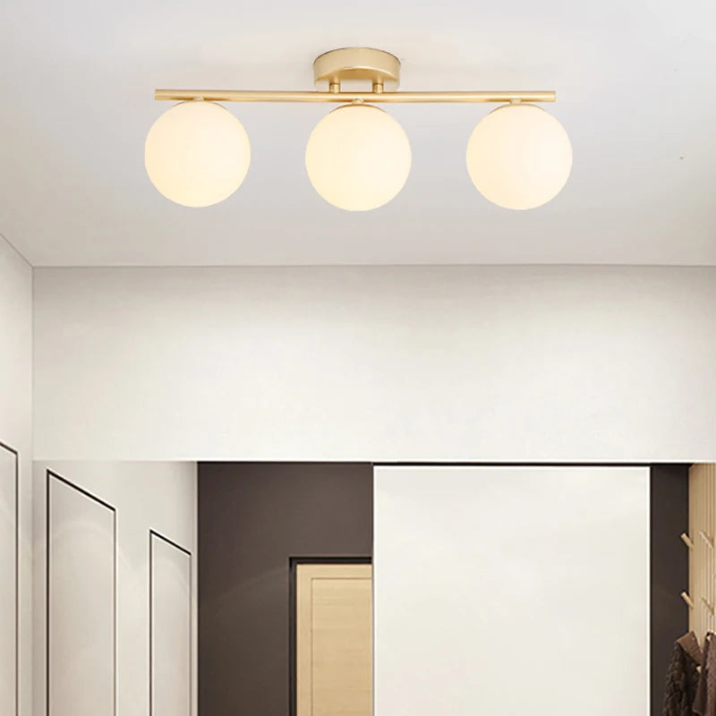 LED G9/E27 Wall Lamp Milky White Glass Ceiling Light Gold and Black Corridor and Passageway Light Minimalist Modern LED Lighting