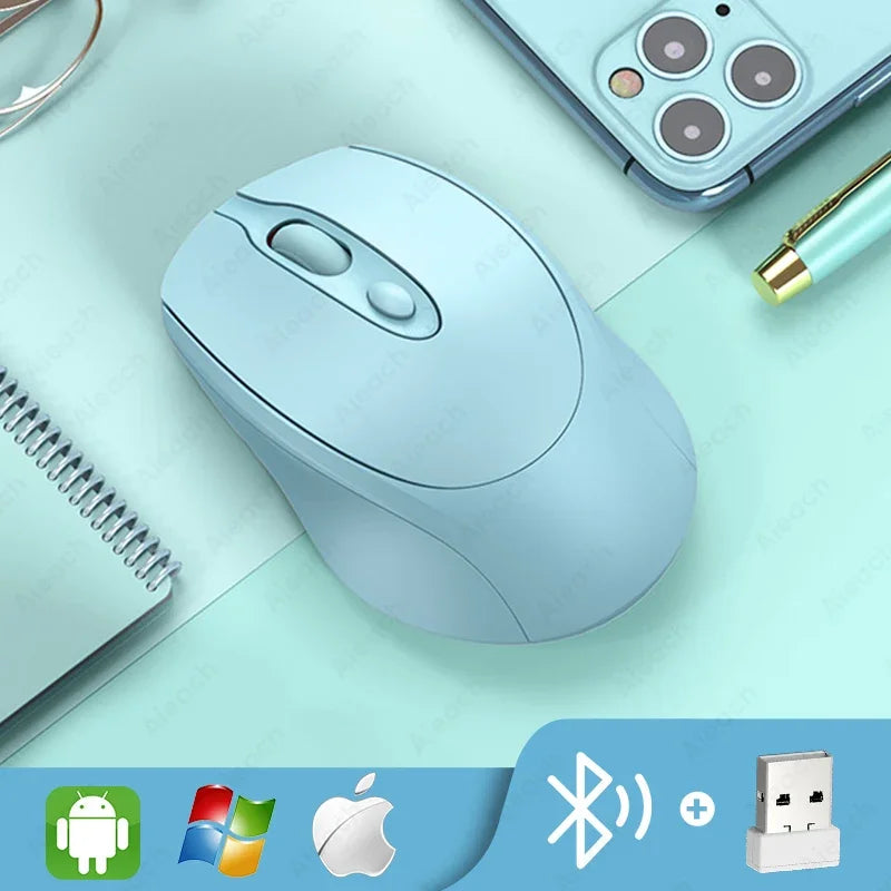 Aieach Rechargeable Wireless Bluetooth Mouse Silent WIRELESS COMPUT MOUS USB Ergonomic Gamer Mouse For Computer Laptop Macbook