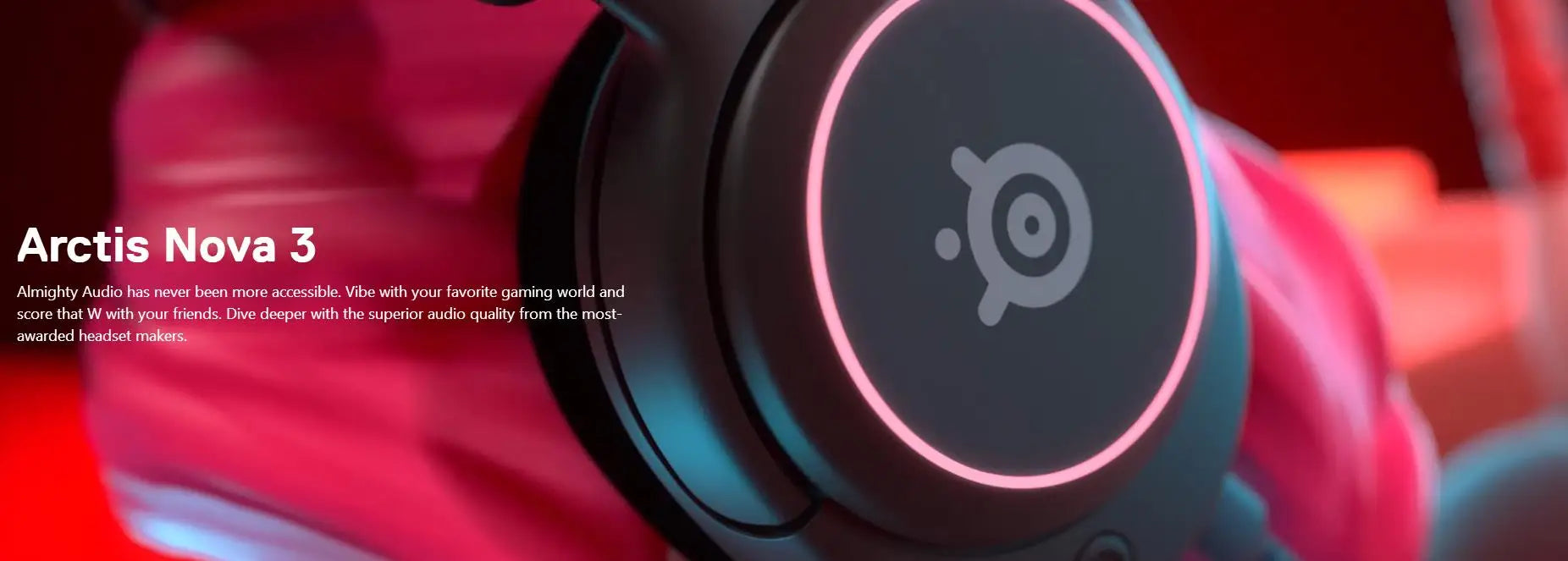 SteelSeries Arctis Nova 3 RGB Wired Gaming Headset the Lightweight Headphone with ClearCast Gen 2 Mic 360 Spatial Surround Sound