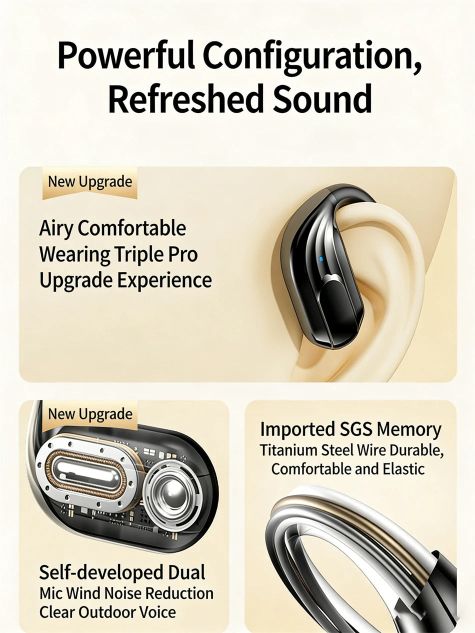 2026New Gaming Earphones Bluetooth 5.3 Sport Headset Dual Mode HD Call Noise Reduction Earbuds with Mic Music Earphones