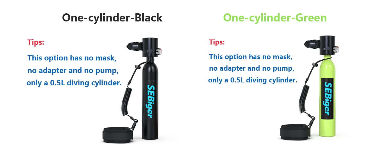 SEBIger 0.5L Diving diving tank Set and Full Face Mask for Beginner Swimmers,5-10 minutes underwater,Reusable,outdoor traveling