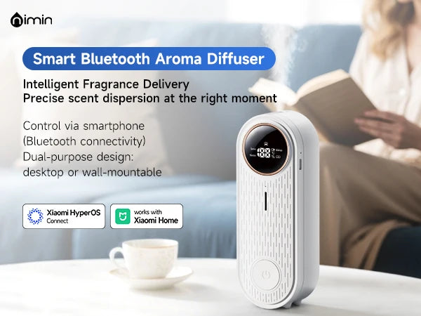 Quiet Ultrasonic Aroma Diffuser, Essential Oil Diffuser with Timer & APP Control, Small USB Diffuser for Home, Office, Bedroom