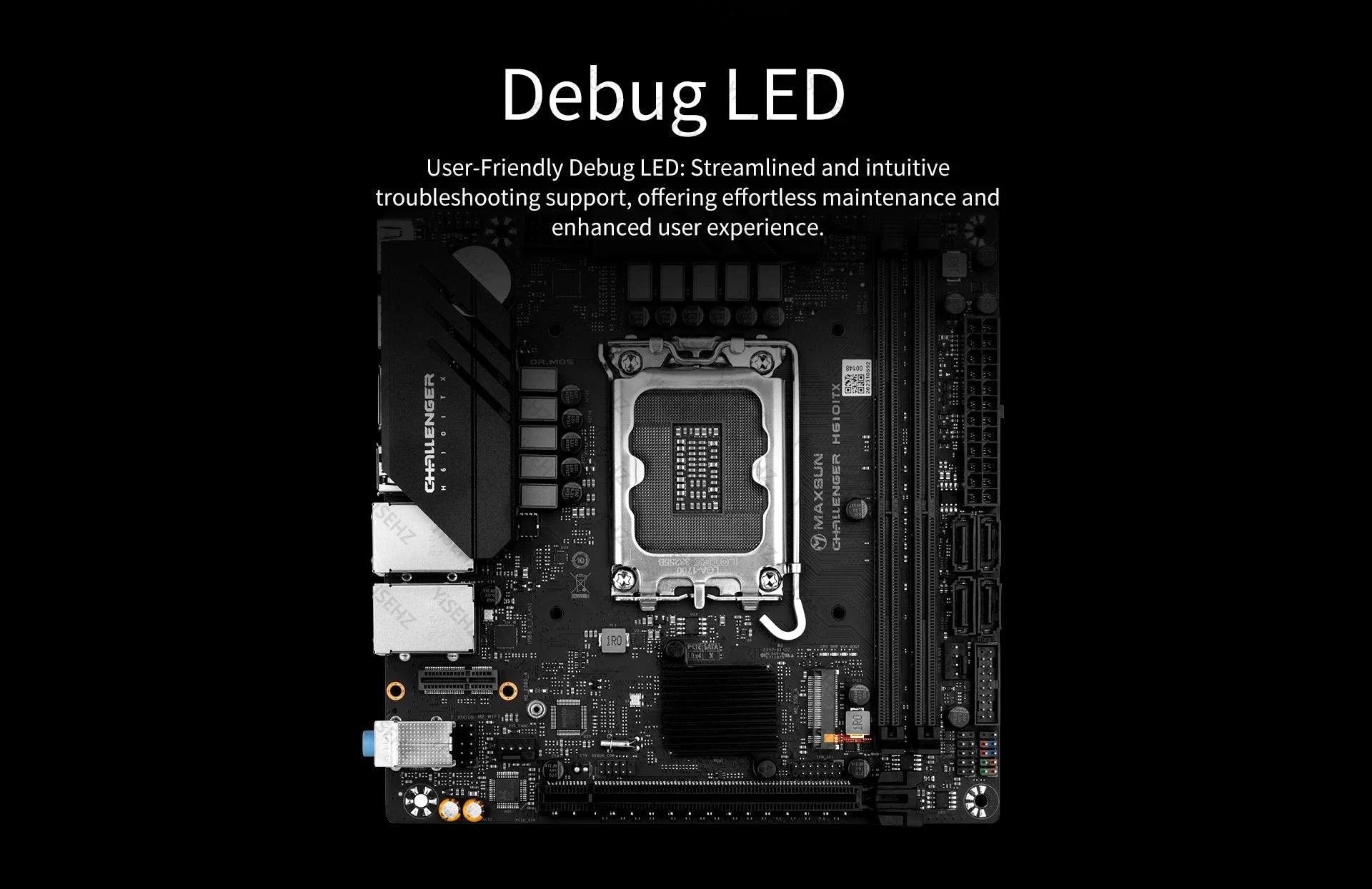 H610 ITX Motherboard Set With Core 12th/13th Gen CPU 2*16GB 32GB 3200Mhz DDR4 Memory Support 2LAN MS-Challenger DIY Kit