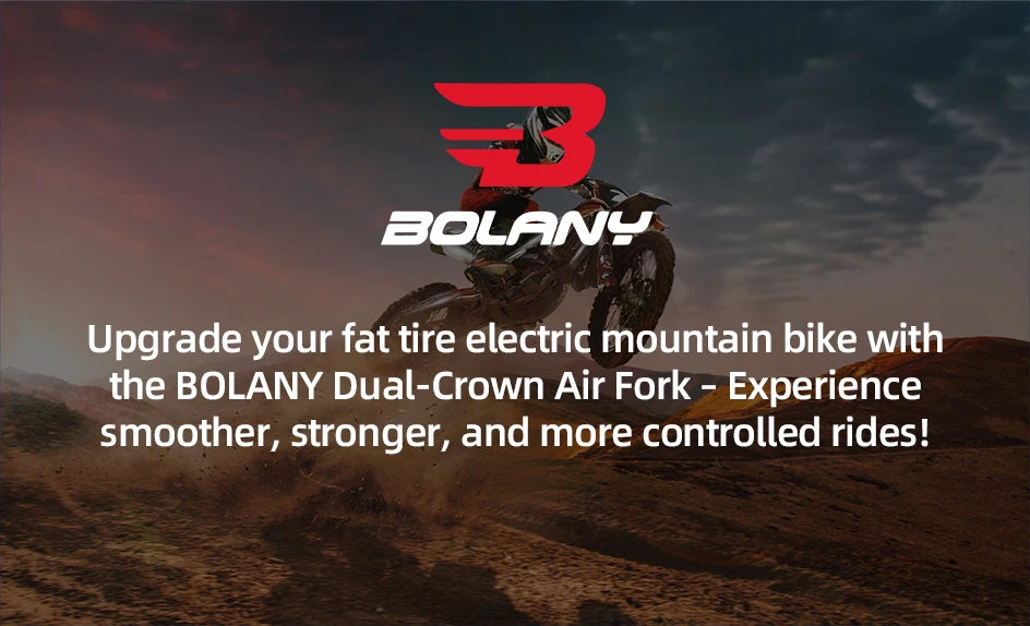 BOLANY Bicycle Snow Front Fork 20 inch 26 inch 4.0 Tire MTB Bike Fork 110mm Travel Double Shoulder Air Supension for E-Bike