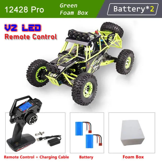 New WLtoys 12428 Pro 1:12 4WD RC Racing Car High Speed Off-Road Remote Control Climbing Truck LED Light Buggy Boy Toys Kids Gift