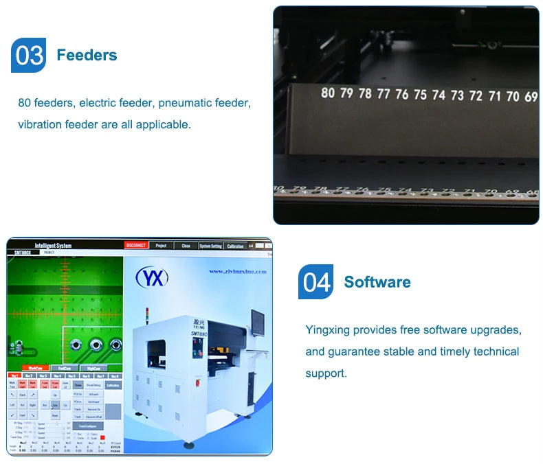 Stock in EU Electronic Components Making Machine 8 Heads LED Chip Mounter Machine with Full-automatic Feeders and HD Cameras