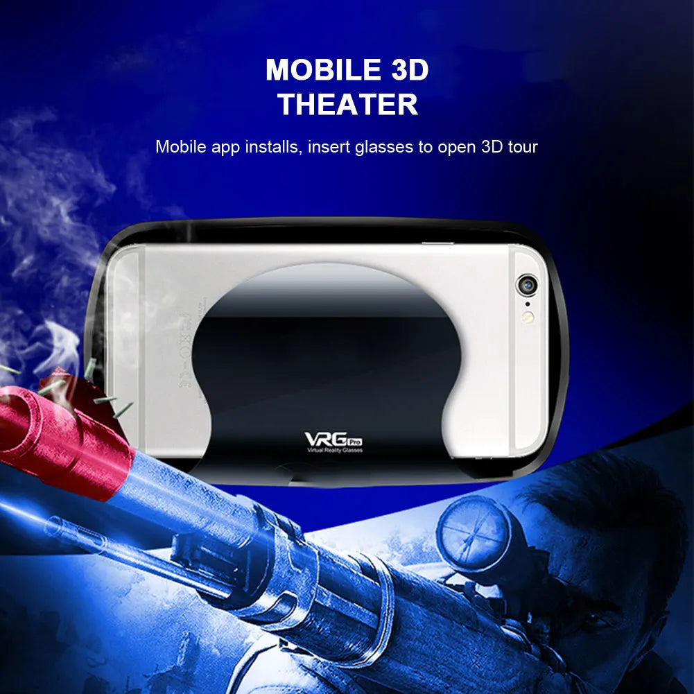 Virtual Reality Glasses 3D VR Headset Smart 7 Inches Helmet for Smartphones Phone Android iPhone Lenses Binoculars Goggles Viar