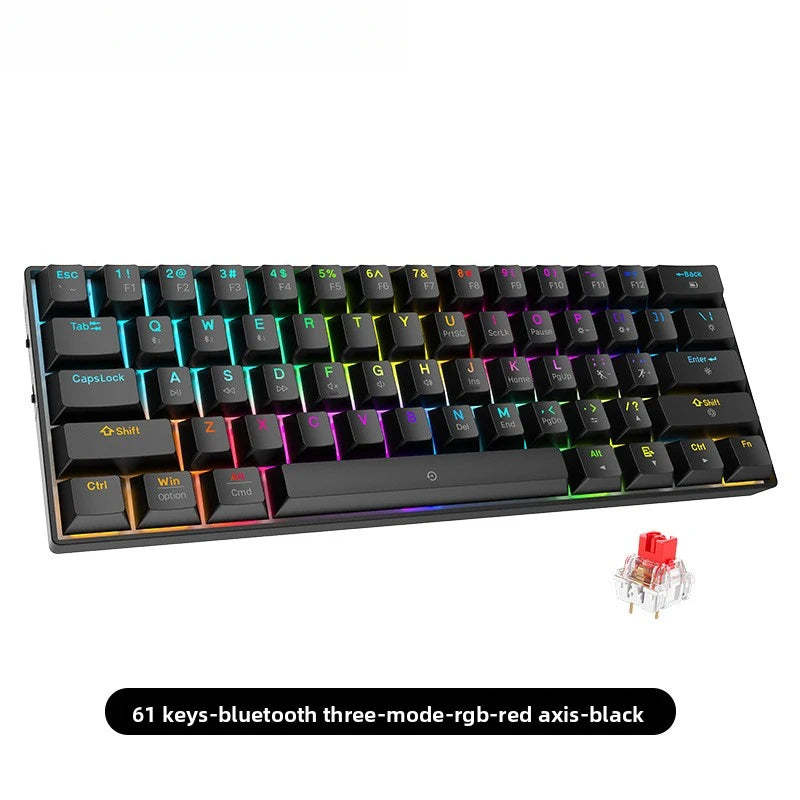 Wired Mechanical Keyboard Green Axis 68 Keys Hot-Swappable Side-Engraved Gradient E-Sports Gaming Keyboard