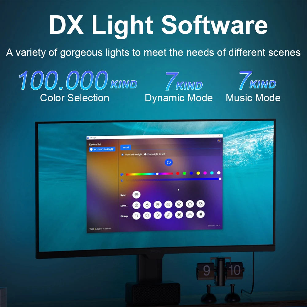 Gaming Lights Strip Monitor Backlight RGB Color Sync Light Strip Control LED Computer Smart PC Display Sync DIY Ramadan Decor