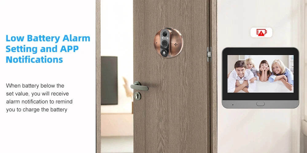 3MP Tuya Smart WiFi Door Bell Eye Peephole Camera Battery PIR Motion Detect Night Vision Digital Viewer Doorbell Smart Life APP