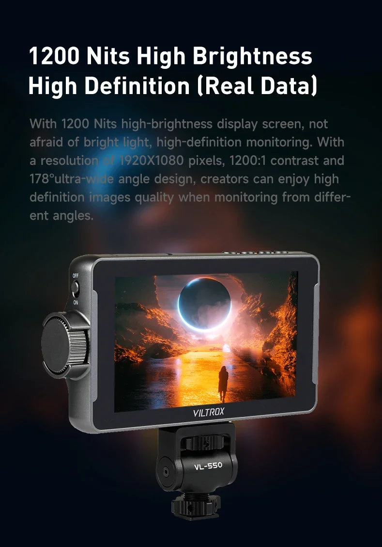 VILTROX DC 550 5.5 Inch 1920x1080 4K  Touch Screen HDMI Profissional Camera Studio Monitor 3D LUT Director Monitor