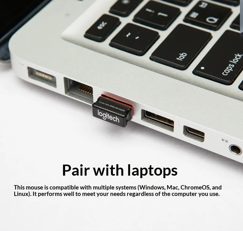 M185 Ambidextrous Wireless Mouse Small & Medium Hands Left-Hand Suitable for Office Use