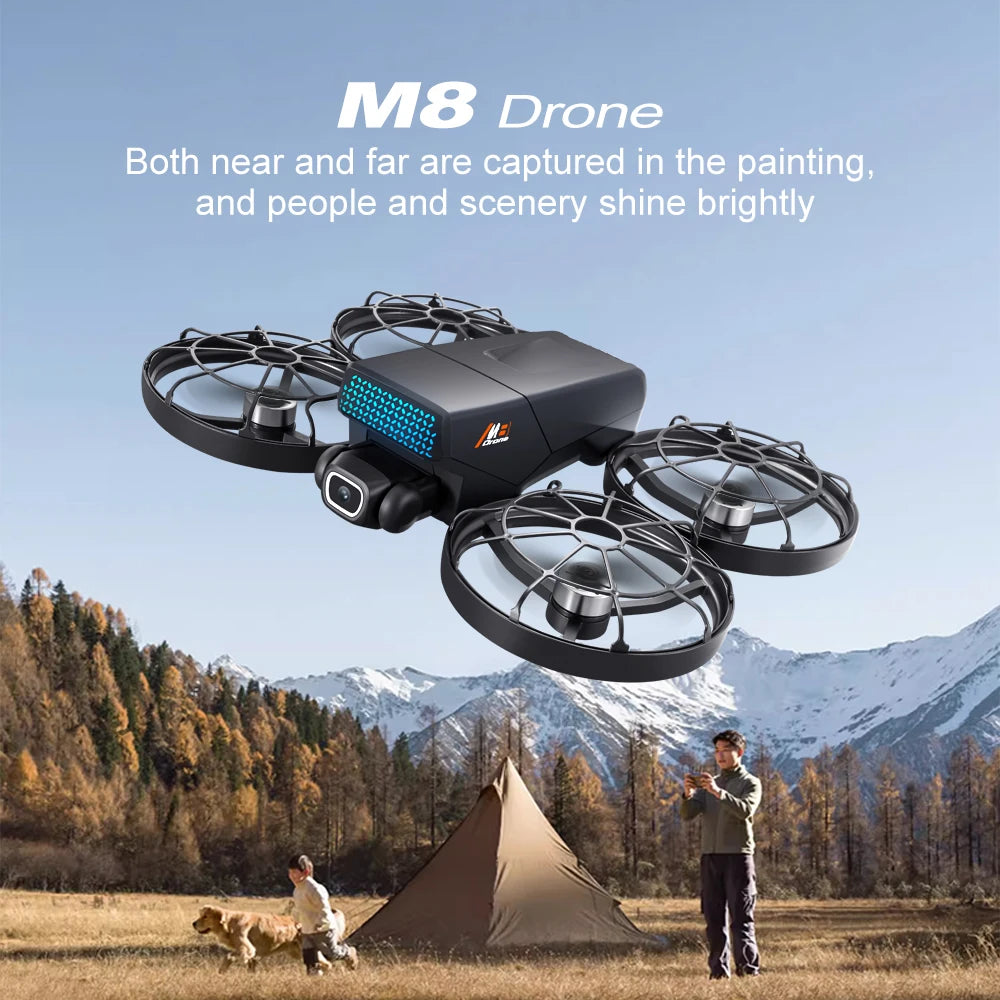 Aerial Photography Drone with 8K Camera -M8 GPS FPV Foldable Quadcopter Follow Me Mode Auto Return 5G WiFi RC Toy Gift for Adult